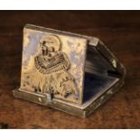 A Small Cast & Engraved Brass Alloy Printing Plate depicting the bust of Sir Walter Raleigh defined