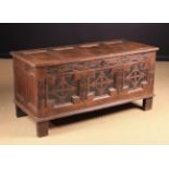 A Large Late 17th/ Early 18th Century Joined Oak Coffer, possibly American,
