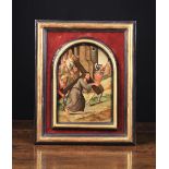 A Small 16th Century Oil on Panel depicting Christ Carrying his Cross, 6¾" x 4¾" (17 cm x 12cm),
