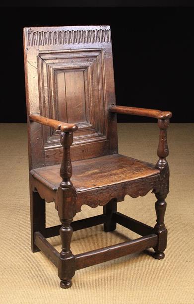 An Unusual 17th Century Oak Wainscot Chair.