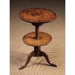 A Late 18th Century Oak Two Tiered Tripod Table/Dumb Waiter.