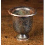 A Small & Unusual Engraved Copper Cup on a raised pedestal foot and dated 1657.