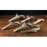 A Collection of 19th Century Pocket Percussion Pistols to include three twin-barrelled pistols with