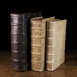 Three Antiquarian Vellum Bound Books Including one 16th Century and one 18th Century Piece;