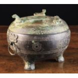A Fine Chinese Bronze Ding Vessel, 14th Century.