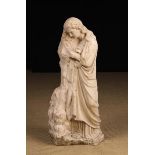 A Fabulous 16th Century Carved Marble Sculpture of The Penintent Mary Magdalen;