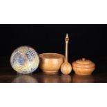 A Late 19th/Early 20th Century Birch Wood Bowl of plain hemispherical shape with flat base and a