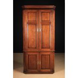 A Fine Quality Mid 18th Century Floor-Standing Oak Corner Cupboard with mahogany cross-banding.
