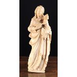 A 17th Century Alabaster Carving of Madonna & Child.