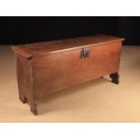 A Large & Imposing 16th Century Boarded Oak Coffer with original iron lock,