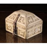 A Fine 16th Century Islamic Carved Bone Casket of rectangular form.