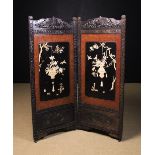 A Late 19th Century Japanese Carved & Lacquered Shibayami Two-fold Screen.