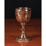 A Late 19th/Early 20th Century Turned Cornish Serpentine Stone Goblet, 7" (18 cm) in height.