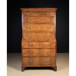 A Mid 18th Century Figured Walnut Veneered Chest on Chest.