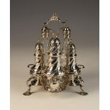 A Fine Quality Warwick George III Silver Cruet Set hallmarked London 1760 with maker's mark for