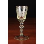 An 18th Century Glass Goblet engraved with inscription 'HET WELVAEREN VAN ONSE FABRIK' (The