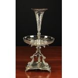 An Etched Glass & Silver Plated Epergne by James Deakin & Sons Sheffield.