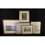 Five Framed Pictures: A Victorian Watercolour of Sailing Boats on the Norfolk Broads,