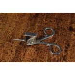 A Rare Pair of Miniature Continental Silver Scissor Action Candle Snuffers engraved with initials