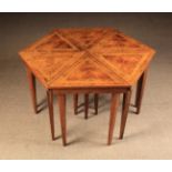 A Group of Six Small Italian Inlaid Figured Walnut Musical Tables, Circa 1980's.