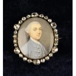 Gervase Spencer (1715-1763) A Fine 18th Century Oval Miniature Portrait of an unknown gentleman