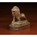 A Small 19th Century Agate Carving of a Roaring Lion,