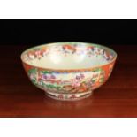 A Late 18th/Early 19th Century Chinese Export Punch Bowl decorated in the Mandarin Palette with a