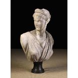 A Late 18th/Early 19th Century Weathered Marble Bust of Diana after the Antique,