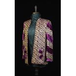 A Jacket of Royal Purple & Gold Woven Silk;
