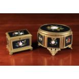 Two 19th Century Pietra Dura Caskets with gilt metal mounts.