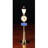 A Vintage Jaegar-LeCoultre Brass 'Rue de la Paix' Street Lamp Eight Day Desk Clock (A/F),