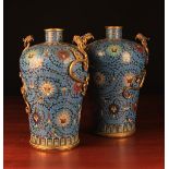 A Pair of Fabulous Quality, 20th Century, Cloisonné Vases.