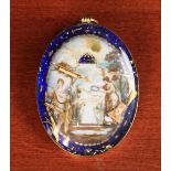 A Large 19th Century Memorial Pendant of oval form (A/F).