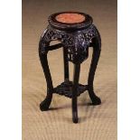 A Small Early 20th Century Chinese Carved Hardwood Plant Stand.