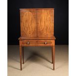 A Fine George III Mahogany Writing Desk with Bookcase top in the Sheraton Style,