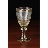 A Large & Attractive Engraved Glass Goblet.