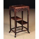 A Late 19th/Early 20th Century Chinese Tiered Hardwood Stand.