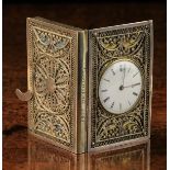 A Rare 19th Century Silver & Gilt Pocket Watch modelled as a Book.