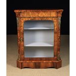 A Late Victorian Figured Walnut & Marquetry Side Cabinet with Gilt Bronze Mounts.
