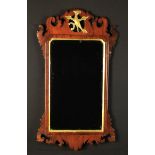 A Georgian Mahogany & Parcel Gilt Wall Mirror.