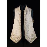 A Beautiful George III Gentleman's Embroidered Silk Waistcoat Circa 1770's,