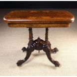A Victorian Burr Walnut Flip-over Card Table.