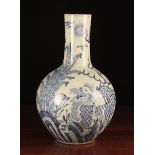 A Large Blue & White Tiaqiuping Bottle Vase with globular body and cylindrical neck,