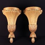 A Pair of Large Empire Style Carved Giltwood Wall Brackets.
