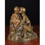 Henri Pernot 1859-1937 "La Grande Soeur" A Golden Brown Patinated Bronze Sculpture of a young woman
