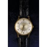 A Rare Vintage Jaegar-le-Coultre Yellow Gold Memovox Wrist Watch, Circa early 1950's,