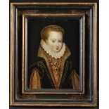 A Delightful 16th Century Oil on Panel: Half Length Portrait; possibly of Mary Queen of Scots,