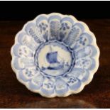 A Small Late 17th Century /Early 18th Century Blue & White Hanau Faience Dish with lobed sides.