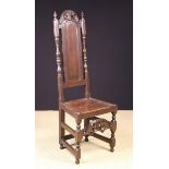 A Fine Joined Oak High-backed Side Chair, Circa 1700.