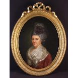 An 18th Century Oval Portrait Painting of an unknown Lady 25½" x 20" (65 cm x 51 cm),